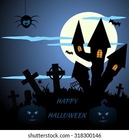 Abstract blue halloween background eps 10
