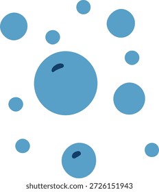 Abstractas azul dibujado a mano burbujas y puntos