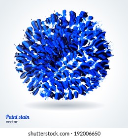 Abstract blue hand drawn oil paint background, vector illustration.