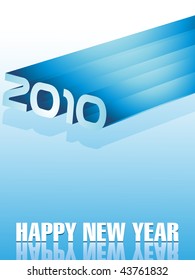 abstract blue happy new year background with 2010