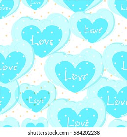 abstract blue heart pattern