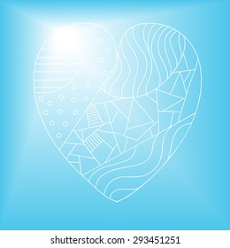 abstract blue heart. vector image