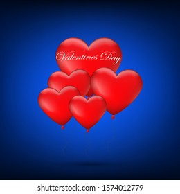 
Abstract blue heart-shaped balloons background for Valentine's day. Design element