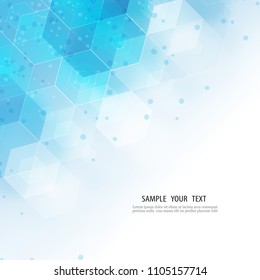 Abstract blue hexagon background.