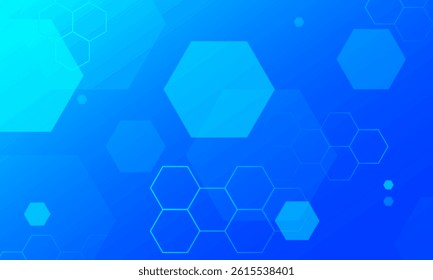 Abstract blue hexagon background design. Vector illustration