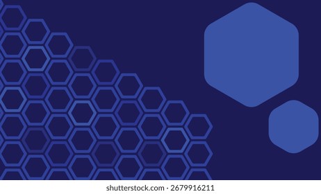 Abstract blue hexagon background featuring bold geometric shapes, perfect for technology, modern design, business graphics, digital projects, and creative visual concepts.