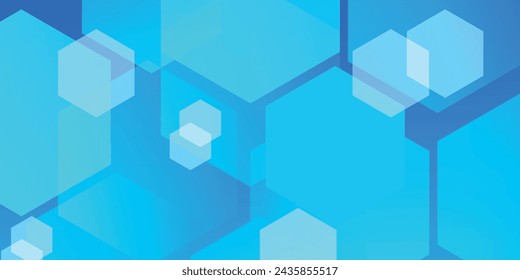 Fondo de hexágono azul abstracto. Diseño de forma geométrica moderna. Concepto de tecnología futurista.eps10