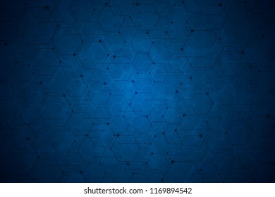 Abstract blue hexagon background , Technology polygonal concept