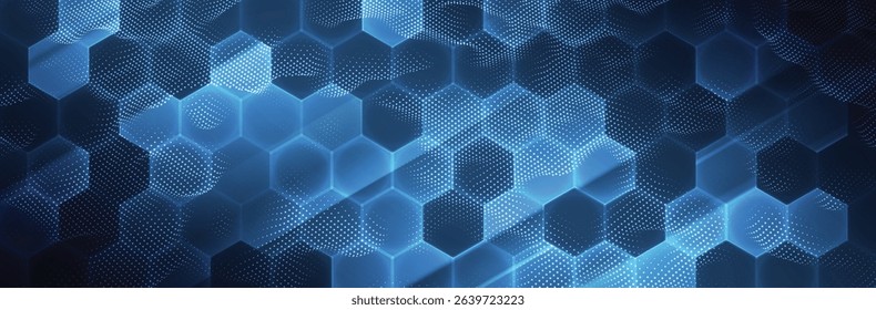 Abstract Blue Hexagon Background, Technology Vector Illustration