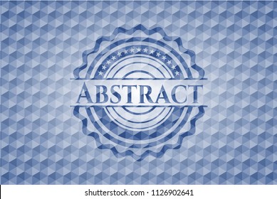 Abstract blue hexagon badge.