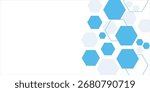 Abstract blue hexagon banner background.