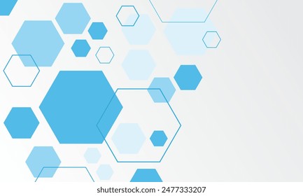 Fondo de Anuncio hexagonal azul Abstractas. Vector Eps10