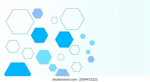 Abstract blue hexagon banner background. Eps10 vector