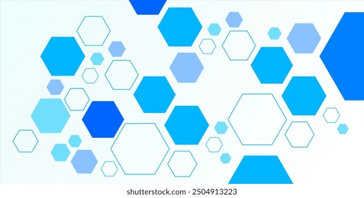 Abstract blue hexagon banner background. Eps10 vector