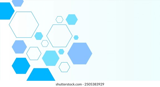 Abstract blue hexagon banner background. Eps10 vector