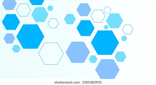 Fondo de Anuncio hexagonal azul Abstractas. Vector Eps10