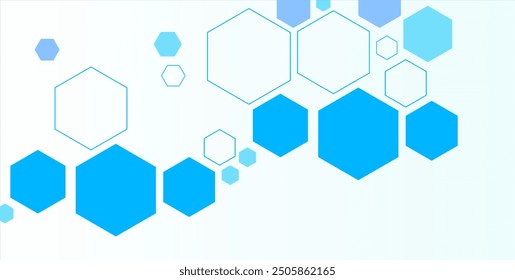 Abstract blue hexagon banner background. Eps10 vector