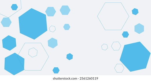 Abstract blue hexagon banner background