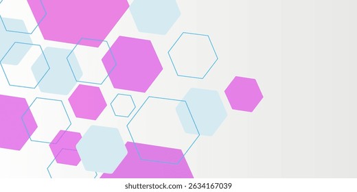 Abstract blue hexagon banner background