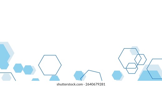 Abstract blue hexagon banner background.