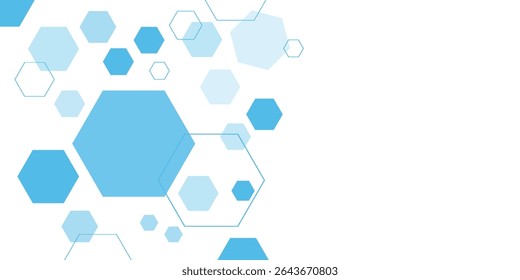 Abstract blue hexagon banner background. Eps10 vector