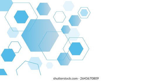 Abstract blue hexagon banner background. Eps10 vector