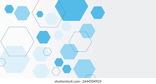 Abstract blue hexagon banner background. Eps10 vector