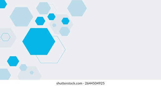 Abstract blue hexagon banner background. Eps10 vector