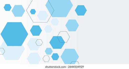 Abstract blue hexagon banner background. Eps10 vector