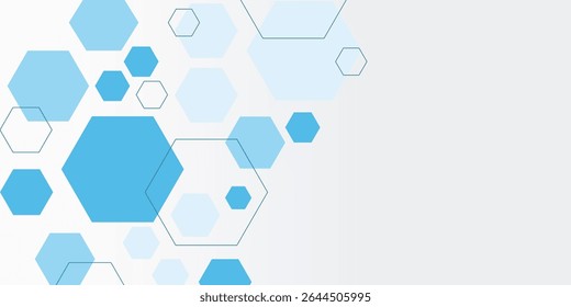 Abstract blue hexagon banner background. Eps10 vector