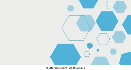 Abstract blue hexagon banner background.