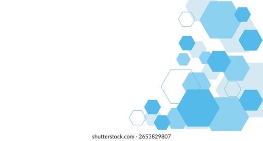 Fondo de Anuncio hexagonal azul Abstractas.