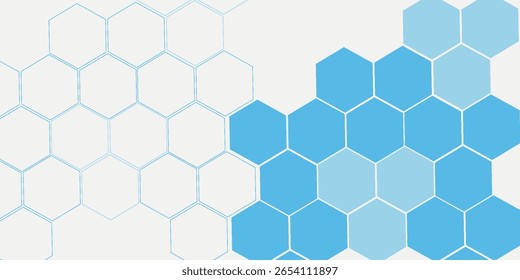 Fondo de Anuncio hexagonal azul Abstractas. Eps10