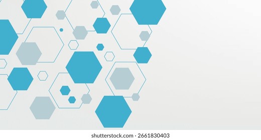 Abstract blue hexagon banner background. Eps10 vector