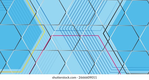 Fondo de Anuncio hexagonal azul Abstractas. Vector Eps10