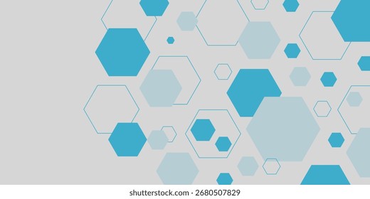 Abstract blue hexagon banner background.