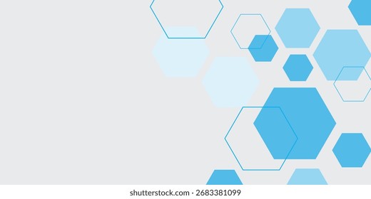 Abstract blue hexagon banner background. Eps 10