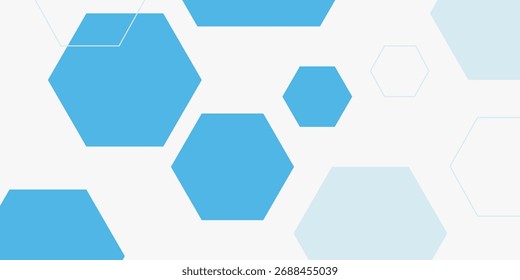 Fundo abstrato do banner de hexágono azul.