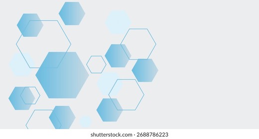 Fondo de Anuncio hexagonal azul Abstractas. Vector Eps10