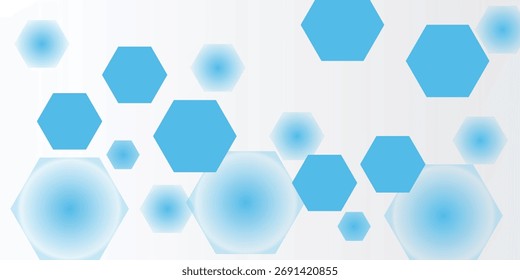 Fondo de Anuncio hexagonal azul Abstractas. Vector Eps10