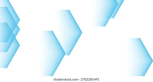 Fundo abstrato do banner de hexágono azul.	