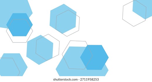Fondo de Anuncio hexagonal azul Abstractas.