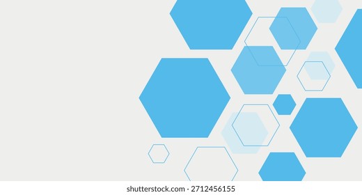 Fondo de Anuncio hexagonal azul Abstractas.