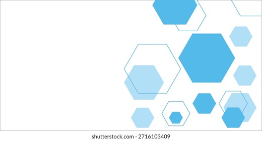 Fondo de Anuncio hexagonal azul Abstractas. Vector Eps10