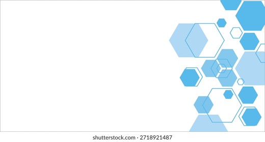 Fondo de Anuncio hexagonal azul Abstractas.