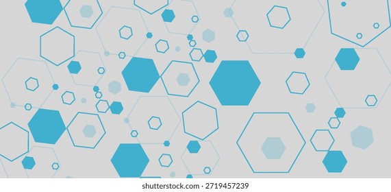 Fondo de Anuncio hexagonal azul Abstractas.