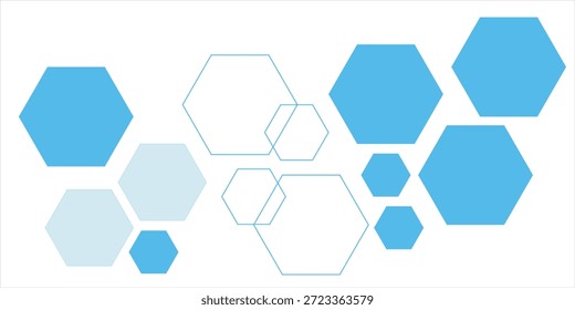 Fondo de Anuncio hexagonal azul Abstractas.