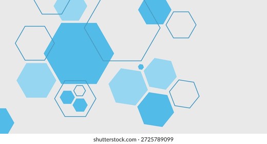 Fondo de Anuncio hexagonal azul Abstractas. Vector Eps10