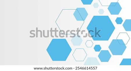 Abstract blue hexagon banner background.