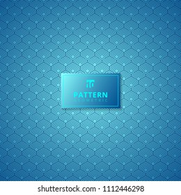 Abstract blue hexagon border pattern background. Vector illustration